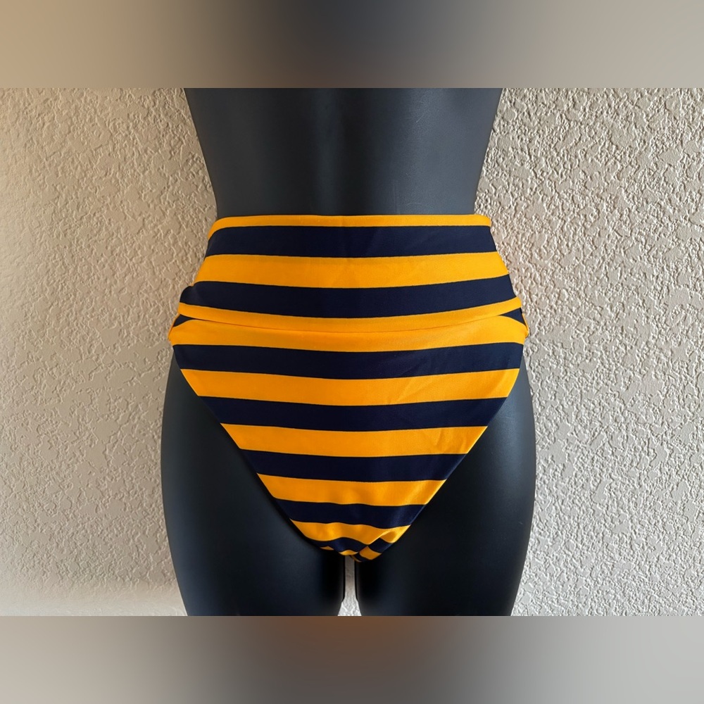 Aerie high cut bikini bottom yellow & blue NEW